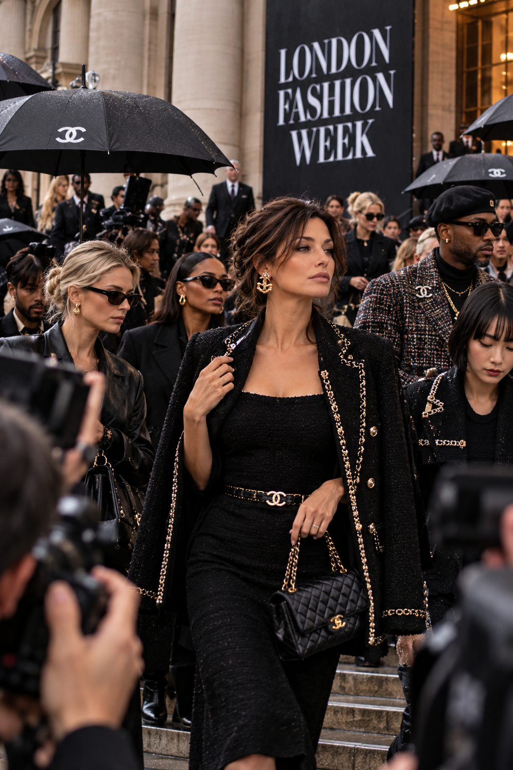 Burberry runway closing show with celebrity front row at Chelsea College of Arts, London Fashion Week Sept 2026